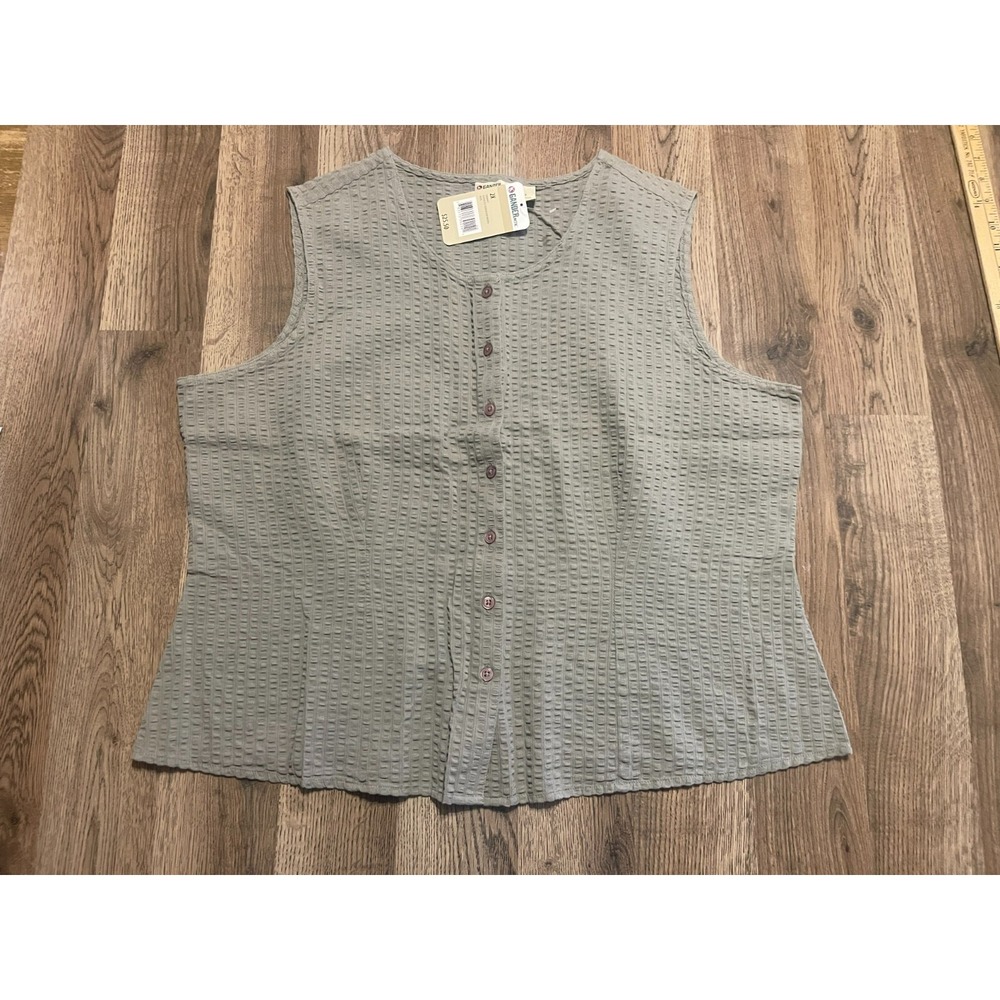 Gander Mountain Tank Top, Women's Plus Size 2X, Green, Button Up NWT